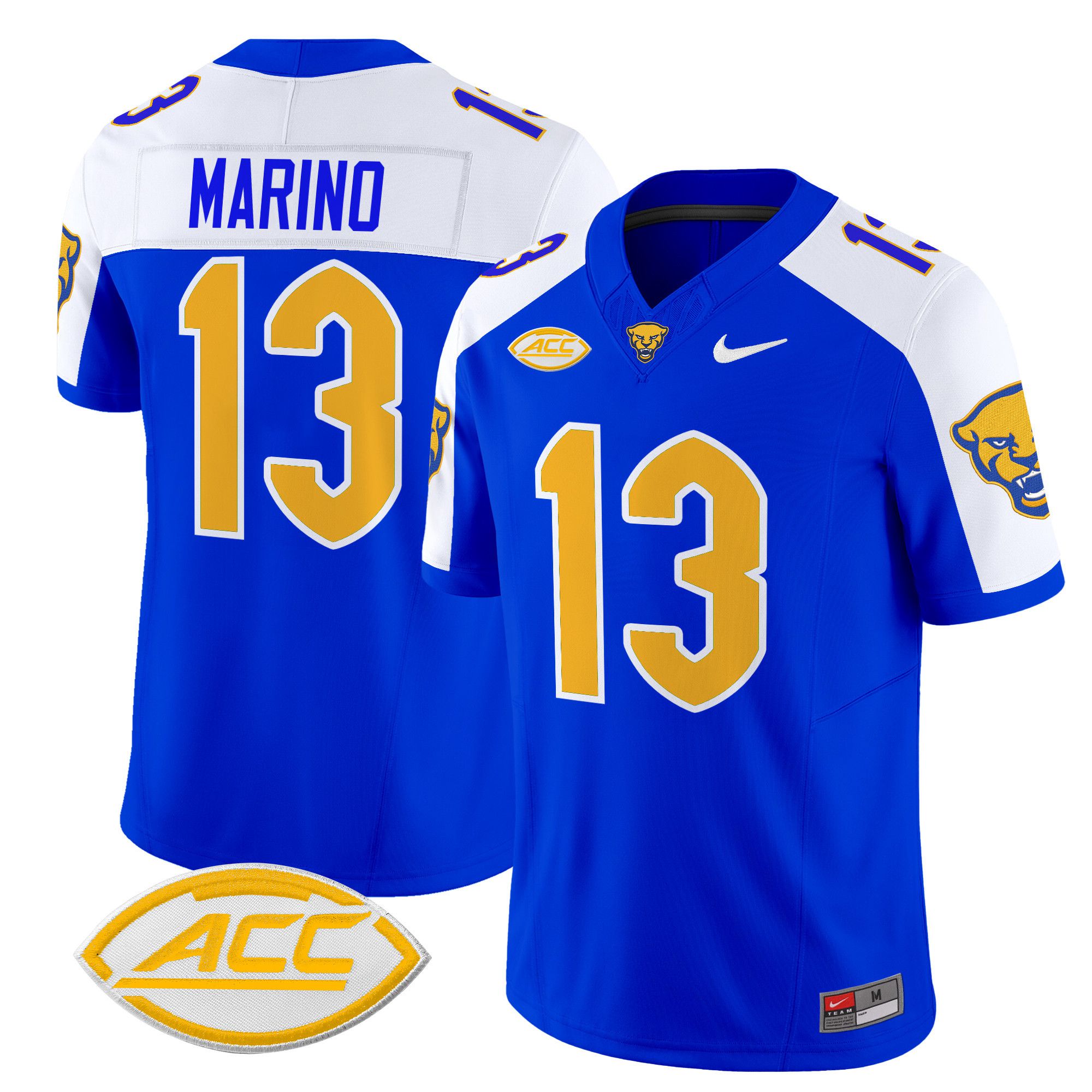 Men Pittsburgh Panthers #13 Marino Blue Nike 2024 Vapor Limited NCAA Jersey